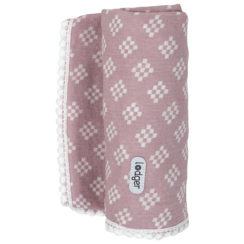 Lodger Swaddle Tribe Muslin kokvilnas autiņ&scaron;, 120x120 cm, Rose - SWT 107