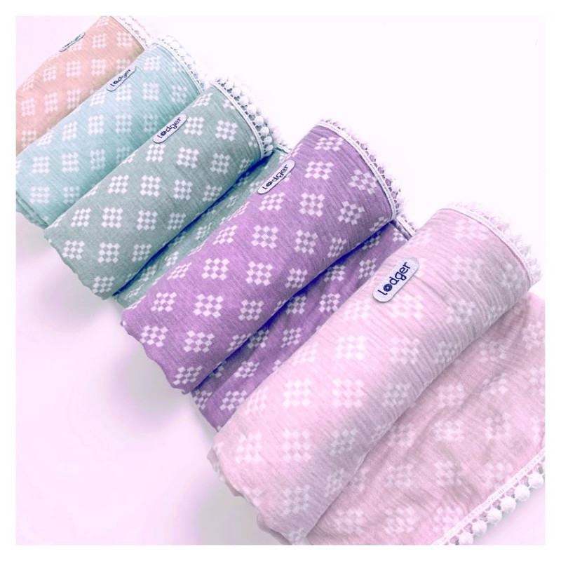 Lodger Swaddle Tribe Muslin kokvilnas autiņ&scaron;, 120x120 cm, Rose - SWT 107