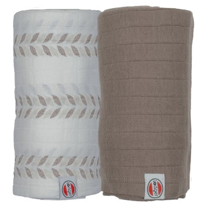 Lodger Swadler Solid Matcha kokvilnas autiņ&scaron;, Birch/Buffalo, 110x110 cm, 2gab. - SW 1093