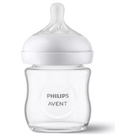 Philips Avent Natural Response stikla zīdaiņu pudelīte 125 ml, jaundzimušā knupītis, 0m+ - SCY930/01