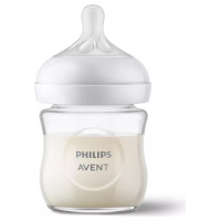 Philips Avent Natural Response stikla zīdaiņu pudelīte 125 ml, jaundzimušā knupītis, 0m+ - SCY930/01