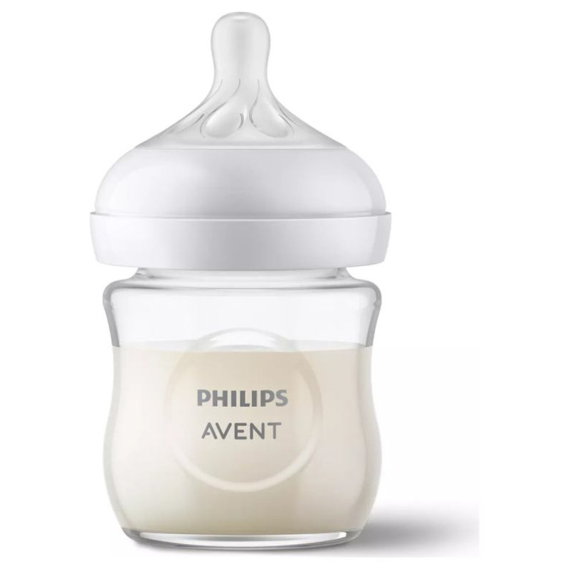 Philips Avent Natural Response stikla zīdaiņu pudelīte 125 ml, jaundzimu&scaron;ā knupītis, 0m+ - SCY930/01