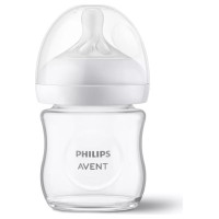 Philips Avent Natural Response stikla zīdaiņu pudelīte 125 ml, jaundzimušā knupītis, 0m+ - SCY930/01
