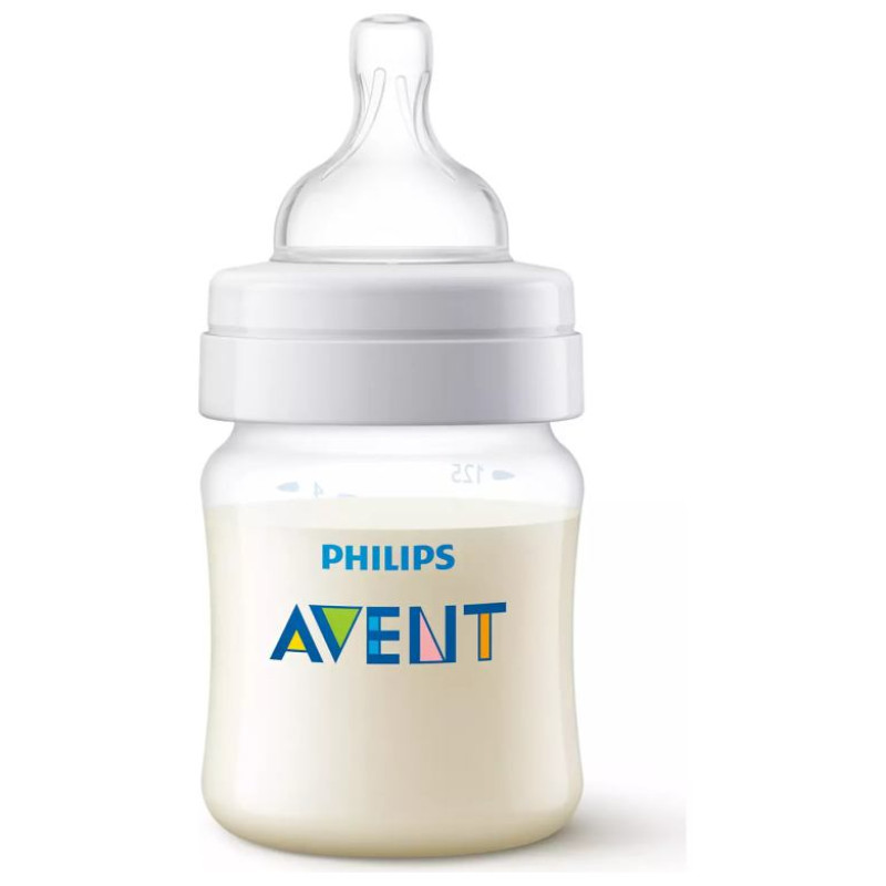 Philips Avent Pretkoliku baro&scaron;anas pudelīte 125 ml, jaundzimu&scaron;ā knupītis, 0m+ - SCY100/01