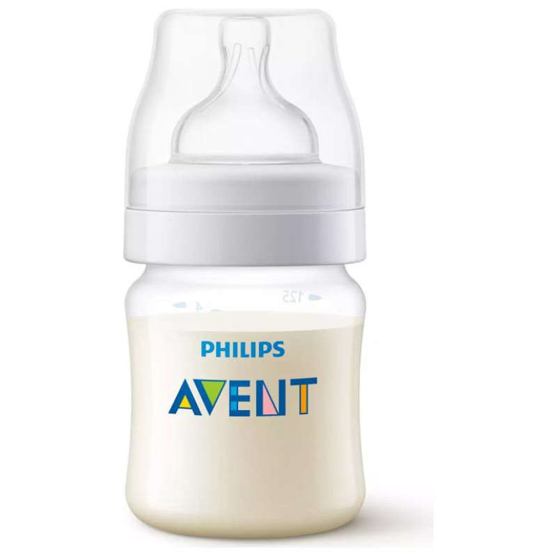Philips Avent Pretkoliku baro&scaron;anas pudelīte 125 ml, jaundzimu&scaron;ā knupītis, 0m+ - SCY100/01