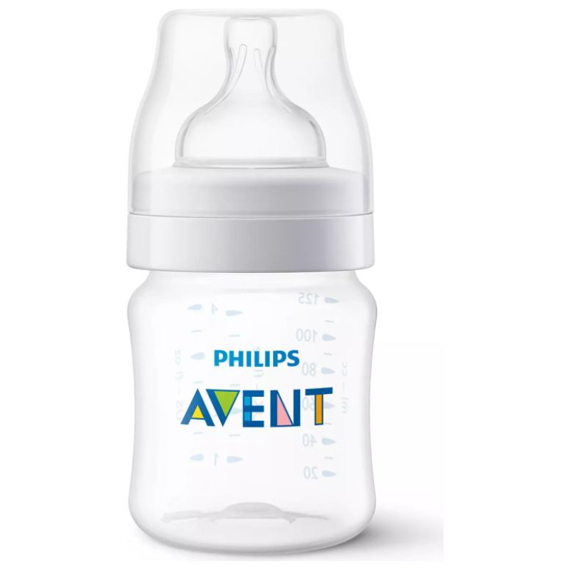 Philips Avent Pretkoliku baro&scaron;anas pudelīte 125 ml, jaundzimu&scaron;ā knupītis, 0m+ - SCY100/01