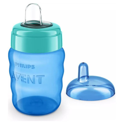 Philips Avent Easy Sip mācību krūzīte,  9M+, 260ml, silikona snīpis, zila - SCF553/05