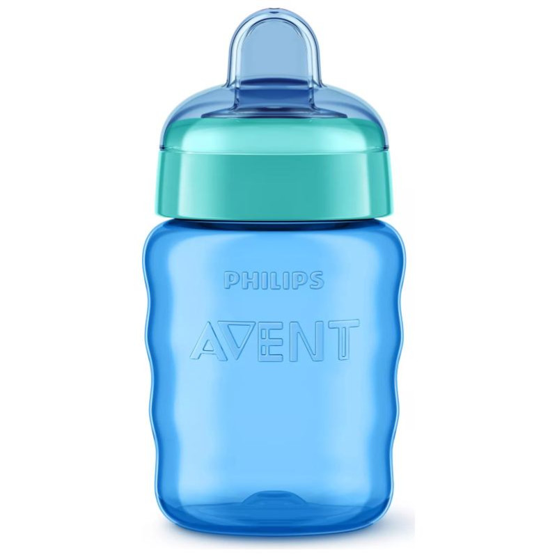 Philips Avent Easy Sip mācību krūzīte,  9M+, 260ml, silikona snīpis, zila - SCF553/05