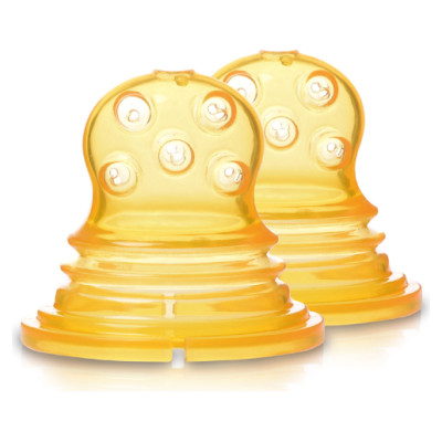 Kidsme Food Squezeer patentēts silikona uzgalis ar lieliem caurumiem pus&scaron;ķidrai pārtikai, 2 gab., no 4 mēn. - 160364