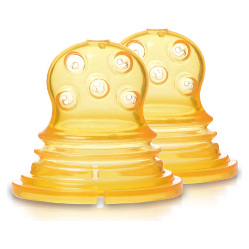 Kidsme Food Squezeer patentēts silikona uzgalis ar lieliem caurumiem pus&scaron;ķidrai pārtikai, 2 gab., no 4 mēn. - 160364