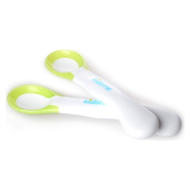 Kidsme karotīte ar ēdiena temperatūras noteik&scaron;anas indikatoru (2 gab.), Lime, no 6 mēn. - 9857LI