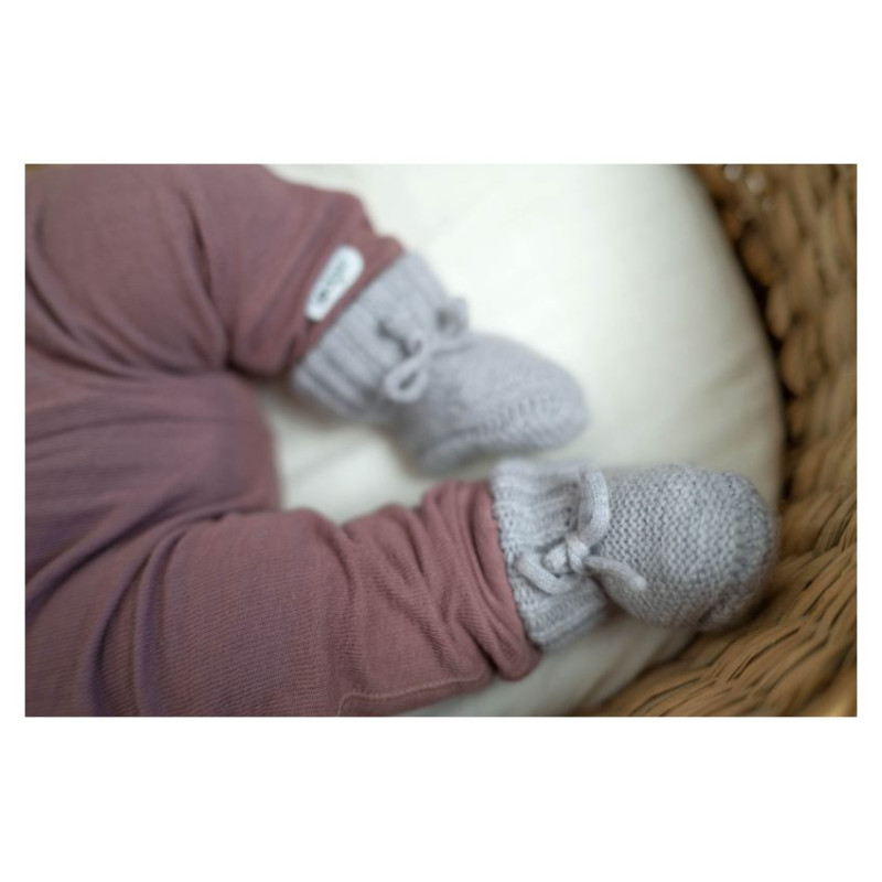 Lodger Slipper Folklore Merino vilnas čībiņas,Drizzle, 0-6m - SLM 629_0-6