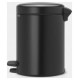 Brabantia atkritumu tvertne ar pedāli NewIcon, 5 l, Matt Black - 112928