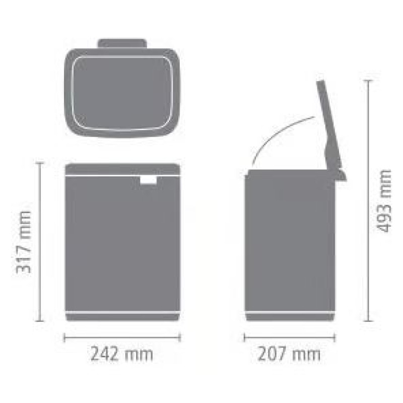 Brabantia atkritumu tvertne Bo, 7l, White - 222368