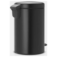 Brabantia atkritumu tvertne ar pedāli NewIcon, 12 l, Matt Black - 113741