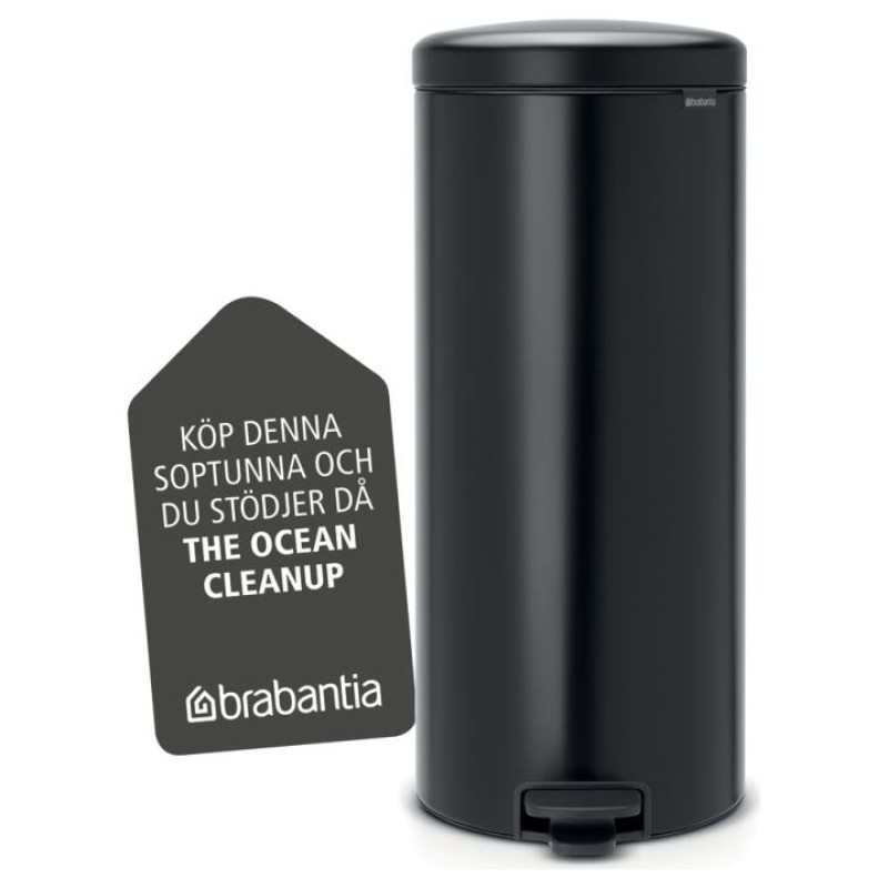 Brabantia atkritumu tvertne ar pedāli NewIcon, 30 l, Matt Black - 114540