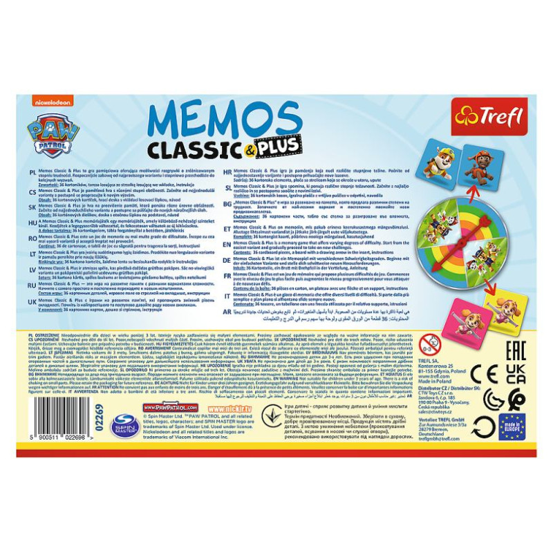Trefl PAW PATROL Memo Classic Plus