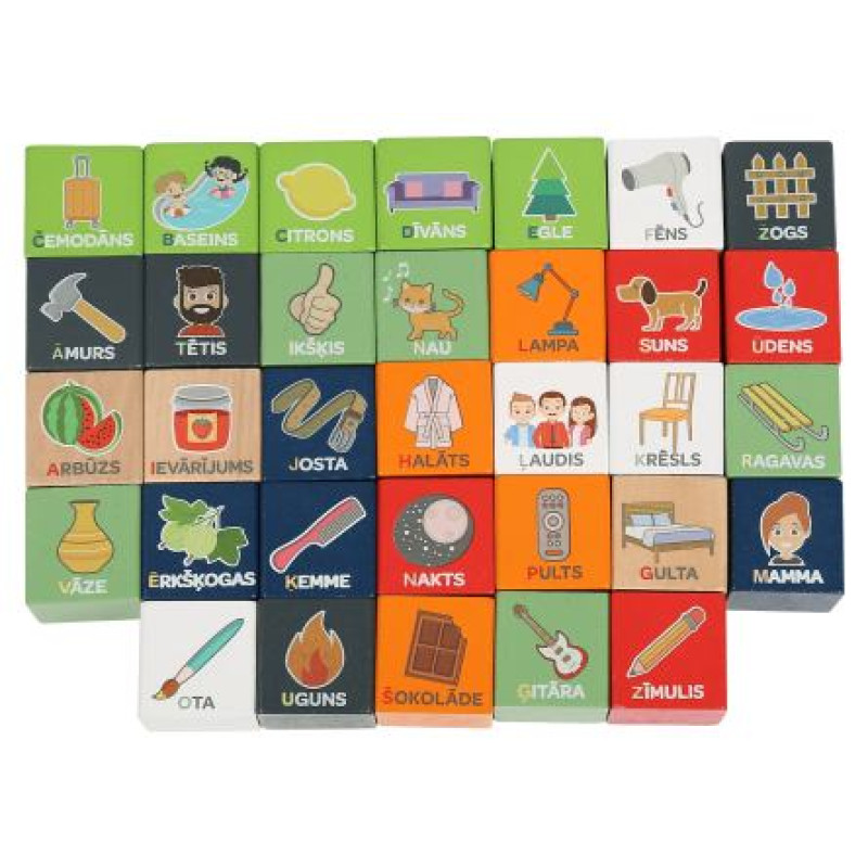 BO. koka klucī&scaron;i "Alfabēts un vārdi" (latvie&scaron;u valodā)