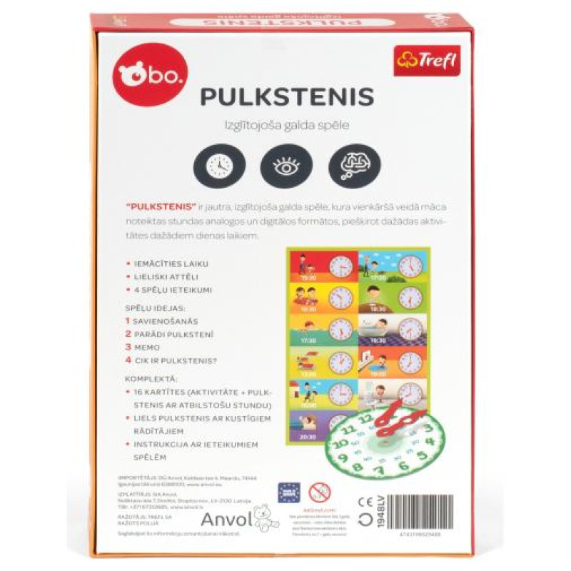 BO. Izglītojo&scaron;ā galda spēle "Pulkstenis" (Latvie&scaron;u val.)