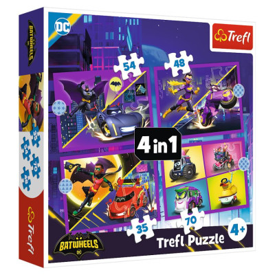 Trefl BATWHEELS Pužļu komplekts 4 in 1