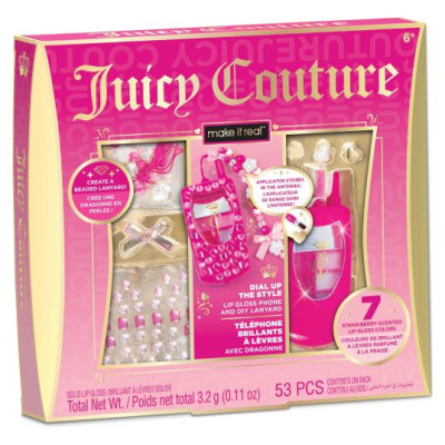 Make It Real Juicy Couture Stilīgais telefons &ndash; lūpu spīdums ar pa&scaron;gatavotu siksniņu