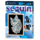 Kitfix Amatniecības komplekts Sequin Art Blue Premium spīdumiņu māksla, Balts kaķis