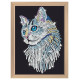 Kitfix Amatniecības komplekts Sequin Art Blue Premium spīdumiņu māksla, Balts kaķis