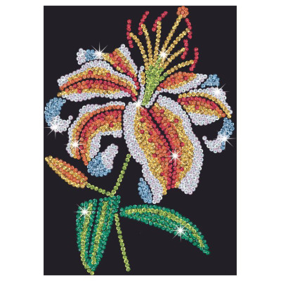 Kitfix Amatniecības komplekts Sequin Art Purple spīdumiņu māksla, Tīģerlilija