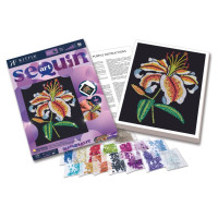 Kitfix Amatniecības komplekts Sequin Art Purple spīdumiņu māksla, Tīģerlilija