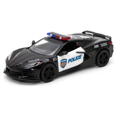 Kinsmart Miniatūrais modelis - 2021 Corvette (Policija), izmērs 1:36