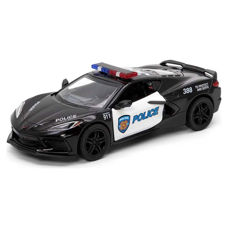 Kinsmart Miniatūrais modelis - 2021 Corvette (Policija), izmērs 1:36