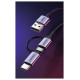 Ugreen cable 2in1 USB - micro USB / USB Type C cable 1m 2.4A black (30875)