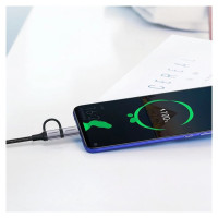 Ugreen cable 2in1 USB - micro USB / USB Type C cable 1m 2.4A black (30875)