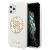 Guess GUHCN65TPUWHGLG iPhone 11 Pro Max white/white hard case Glitter 4G Circle Logo