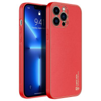 Dux Ducis Yolo elegant case made of soft TPU and PU leather for iPhone 13 Pro Max red