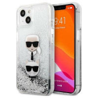 Karl Lagerfeld KLHCP13SKICGLS iPhone 13 mini 5,4" srebrny/silver hardcase Liquid Glitter Karl&Choupette Head