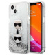Karl Lagerfeld KLHCP13SKICGLS iPhone 13 mini 5,4" srebrny/silver hardcase Liquid Glitter Karl&Choupette Head