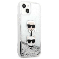 Karl Lagerfeld KLHCP13SKICGLS iPhone 13 mini 5,4" srebrny/silver hardcase Liquid Glitter Karl&Choupette Head