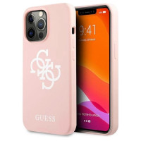 Guess GUHCP13LLS4GWPI iPhone 13 Pro / 13 6.1" pink/pink hard case Silicone 4G Logo