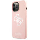 Guess GUHCP13LLS4GWPI iPhone 13 Pro / 13 6.1" pink/pink hard case Silicone 4G Logo