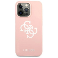 Guess GUHCP13LLS4GWPI iPhone 13 Pro / 13 6.1" pink/pink hard case Silicone 4G Logo