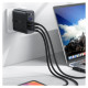 Acefast fast charger GaN 3xUSB-C/1xUSB-A 100W black + angled cable USB-C - USB-C 100W 2m black