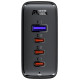 Acefast fast charger GaN 3xUSB-C/1xUSB-A 100W black + angled cable USB-C - USB-C 100W 2m black