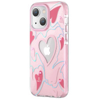 Kingxbar Heart Star Series case for iPhone 14 Plus pink heart case