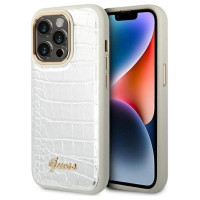 Guess Croco Collection case for iPhone 14 Pro 6.1" - silver