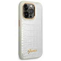 Guess Croco Collection case for iPhone 14 Pro 6.1" - silver