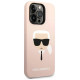 Karl Lagerfeld KLHCP14LSLKHLP iPhone 14 Pro 6.1 "hardcase pink / pink Silicone Karl`s Head