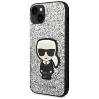 Karl Lagerfeld KLHCP14MGFKPG iPhone 14 Plus 6.7 "hardcase silver / silver Glitter Flakes Ikonik