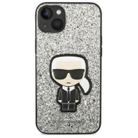 Karl Lagerfeld KLHCP14MGFKPG iPhone 14 Plus 6.7 "hardcase silver / silver Glitter Flakes Ikonik