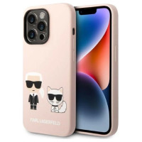 Karl Lagerfeld KLHMP14LSSKCI iPhone 14 Pro 6.1 "hardcase light pink / light pink Silicone Karl & Choupette Magsafe